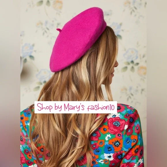 NWT Zara Fuchsia Pink Wool Beret - Picture 15 of 16